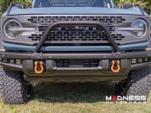 Ford Bronco Front Bumper Guard - Safari Bar - OE Modular Bumper - Rough Country - w/ 4x 3in Osram Wide Angle Lights Ford Bronco Front Bumper Guard - Safari Bar - OE Modular Bumper - Rough Country - w/ 4x 3in Osram Wide Angle Lights